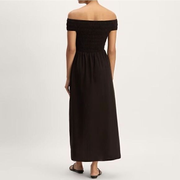 NEW The Gauze Off-the-Shoulder Midi Dress Black XS - Picture 4 of 5